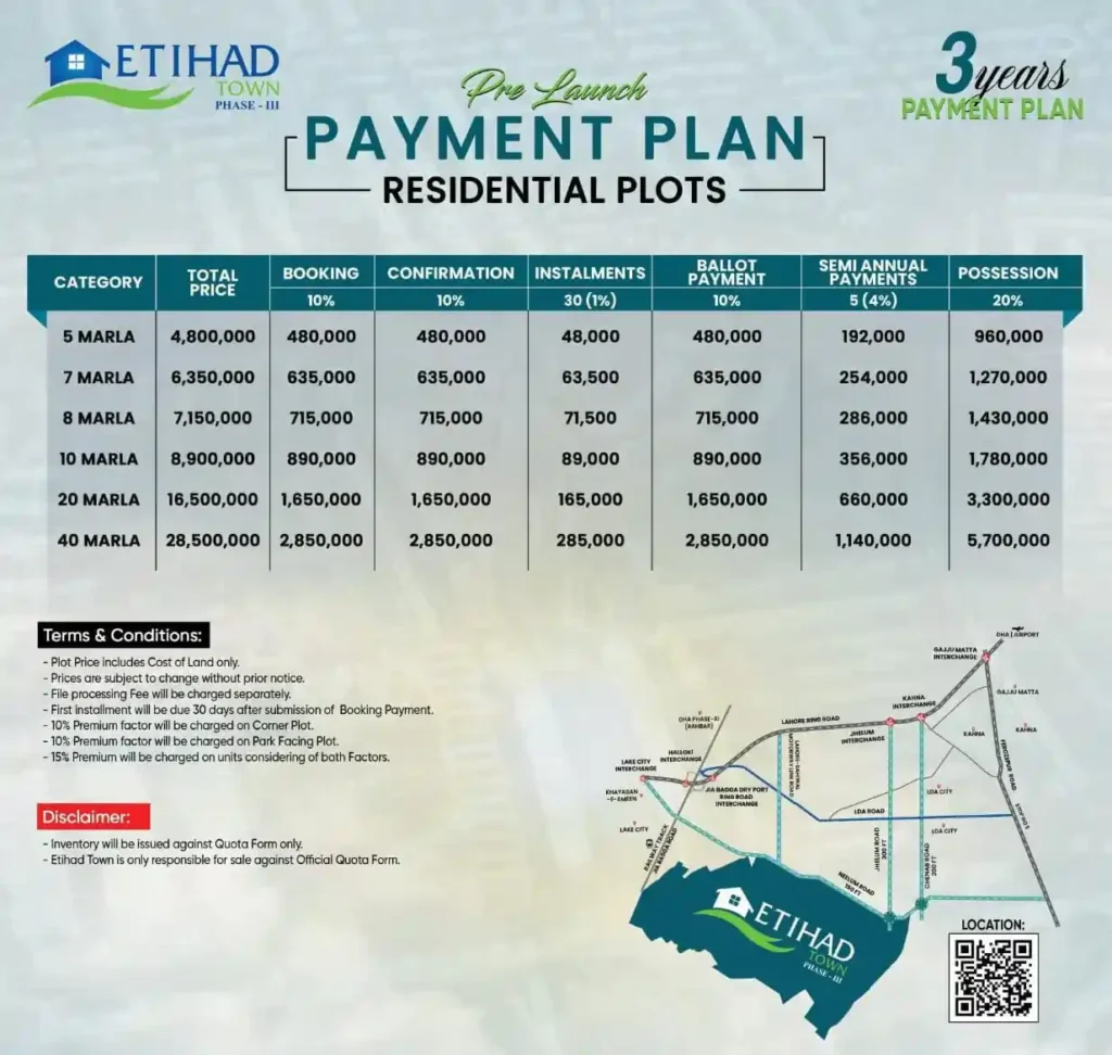 etihad town phase 3 lahore